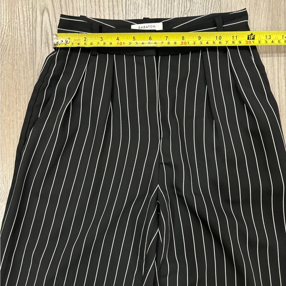 Aritzia Babaton High Rise Modesto Pants Black White Strips Women’s Size 00 - Picture 8 of 14